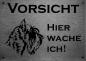 Preview: Edelstahl Warnschild Schnauzer VORSICHT Hier wache ich!